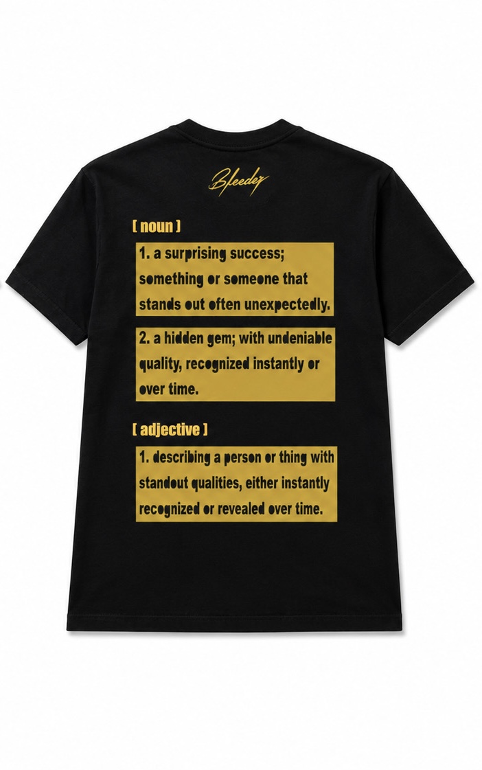The Signature Tee — Gold on Black back