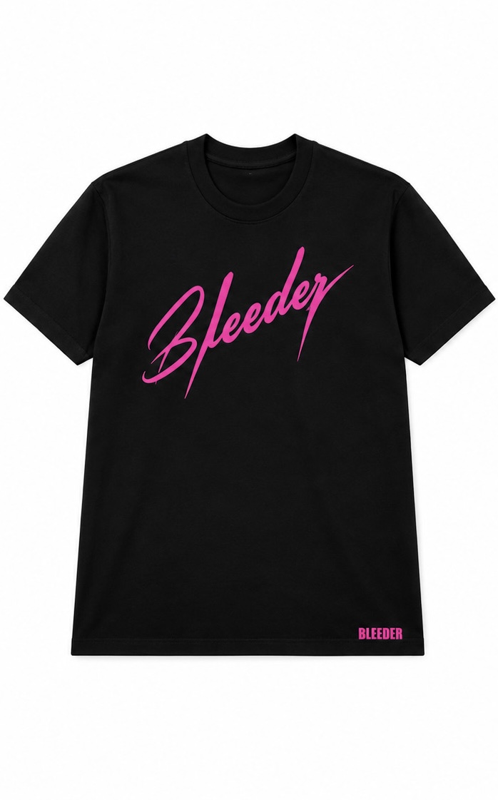 The Full Signature Tee — Hot Pink Full Signature front