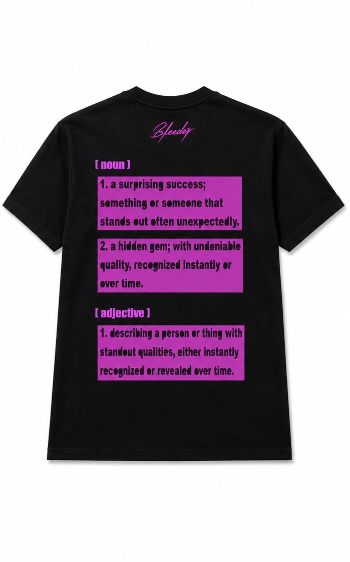 The Signature Tee — Magenta on Black back