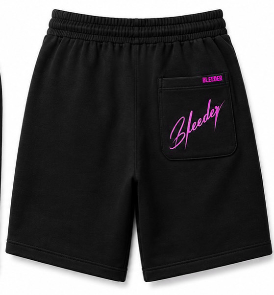 The Signature Short — Magenta on Black back