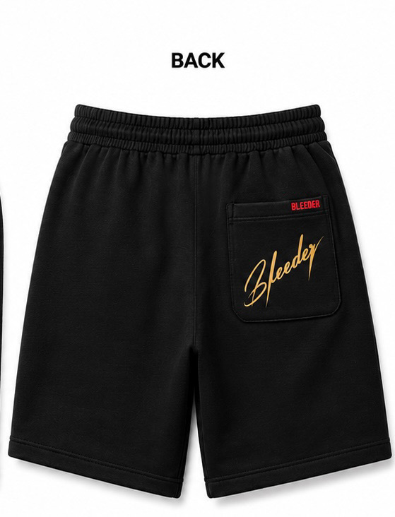 The Signature Short — Cherry Red × Gold on Black back