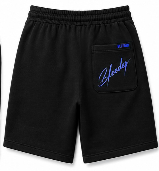 The Signature Short — Blue × Gold on Black back