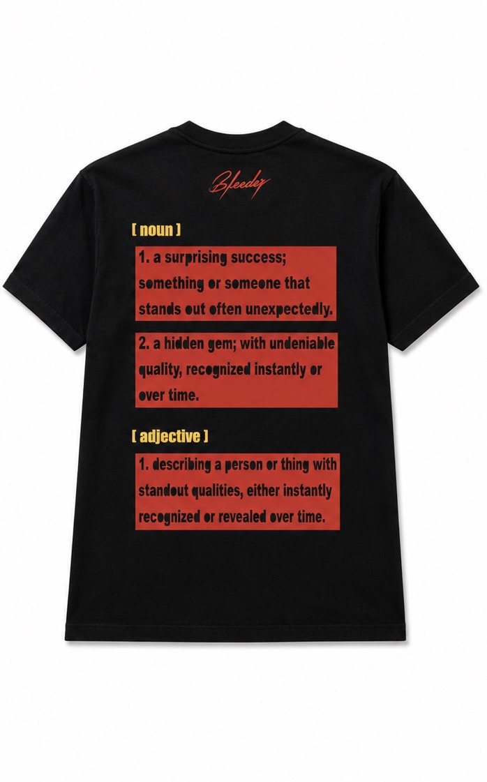 The Signature Tee — Cherry Red × Gold on Black back