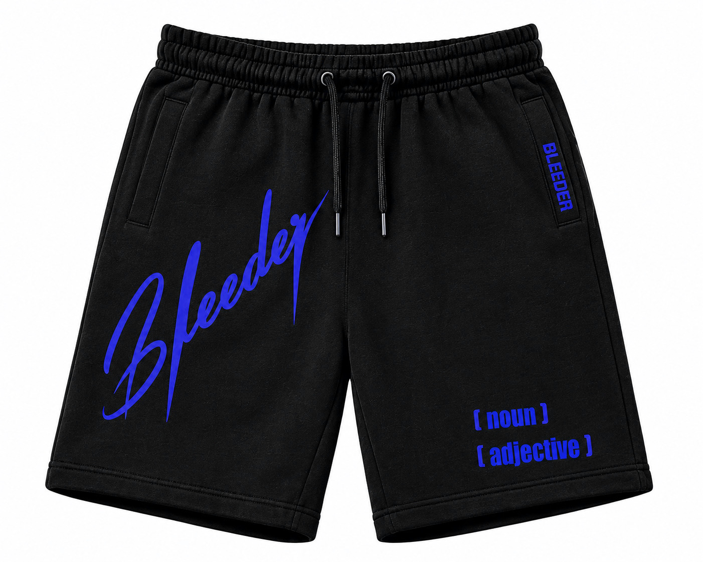 The Signature Short — Blue × Gold on Black front
